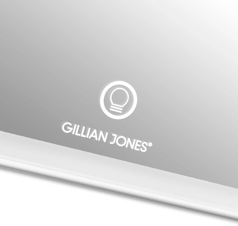 Gillian Jones - planšetinio kompiuterio veidrodis su LED ir USB-C įkrovimu, baltas