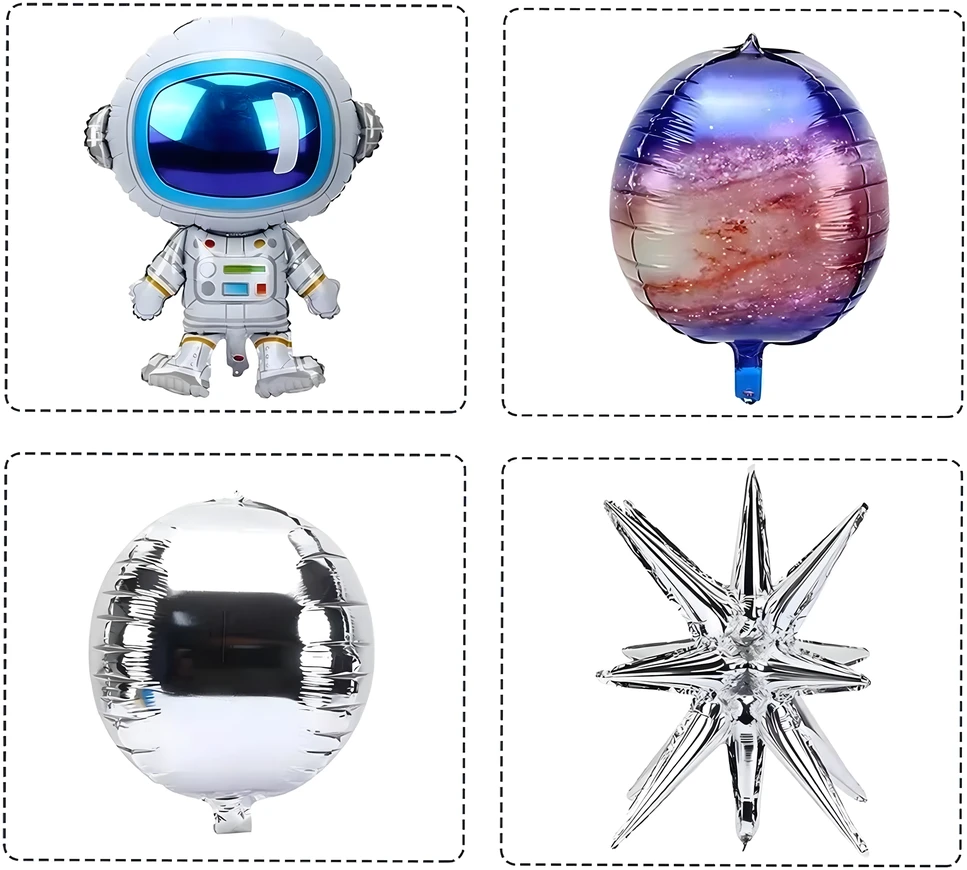 Girlanda Balionų girlianda Astronauto gimtadienio balionų rinkinys 108 vnt.