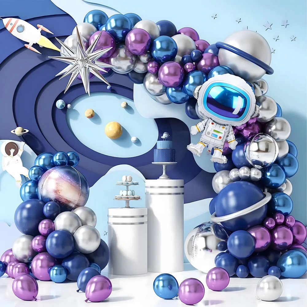 Girlanda Balionų girlianda Astronauto gimtadienio balionų rinkinys 108 vnt.