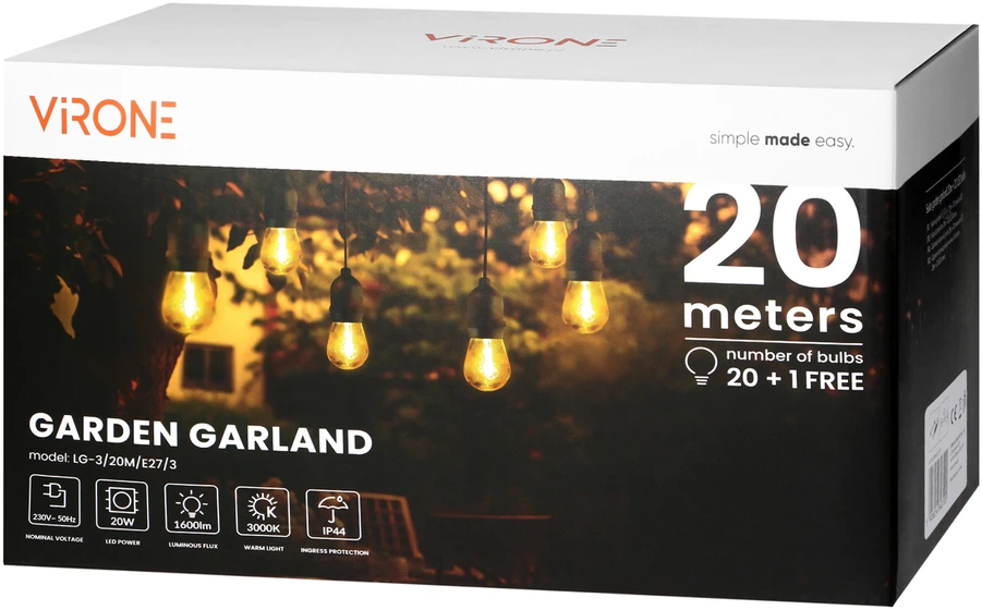 Girlanda Orno apšvietimo girlianda 20m