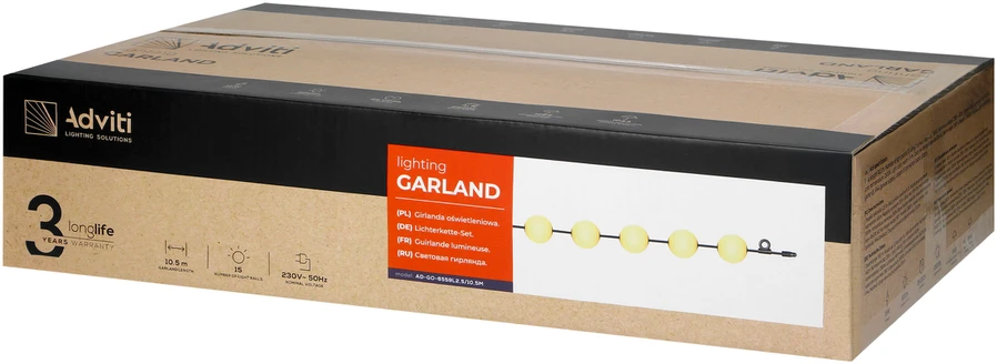 Orno Girlanda Šviesų girlianda, 15 x 1 W, 15 x 60 lm, 2500 K, 10,5 m