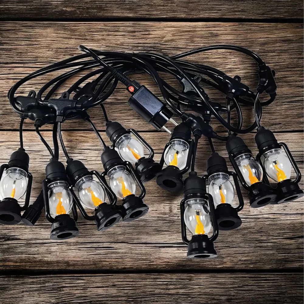 Girlanda Šviesų girlianda, dekoratyvinės LED lempos, 10 vnt. sodo žibintų, 10 cm, 5 m