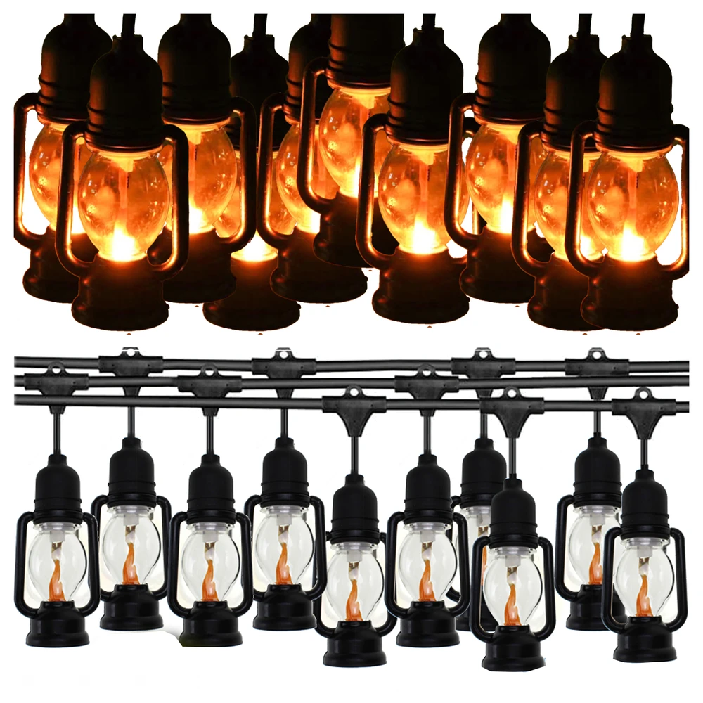 Girlanda Šviesų girlianda, dekoratyvinės LED lempos, 10 vnt. sodo žibintų, 10 cm, 5 m