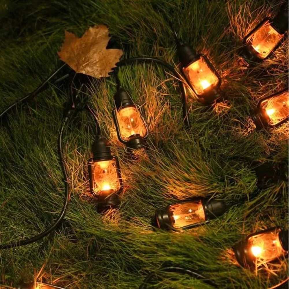 Girlanda Šviesų girlianda, dekoratyvinės LED lempos, 10 vnt. sodo žibintų, 10 cm, 5 m