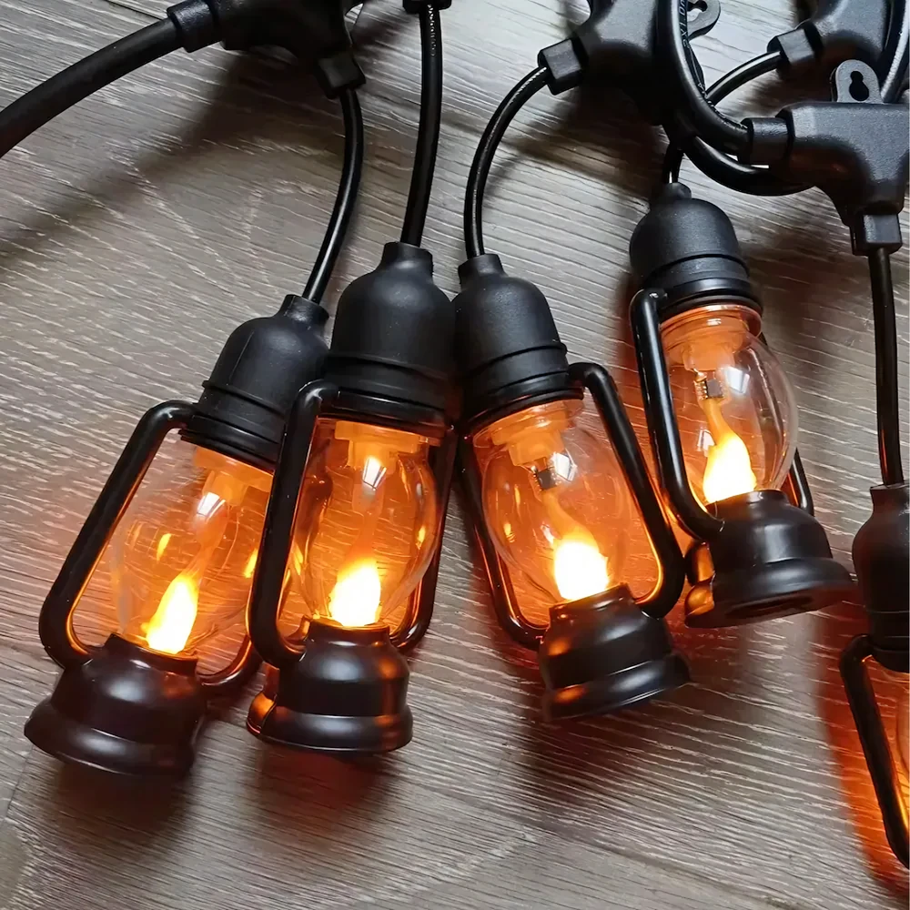 Girlanda Šviesų girlianda, dekoratyvinės LED lempos, 10 vnt. sodo žibintų, 10 cm, 5 m
