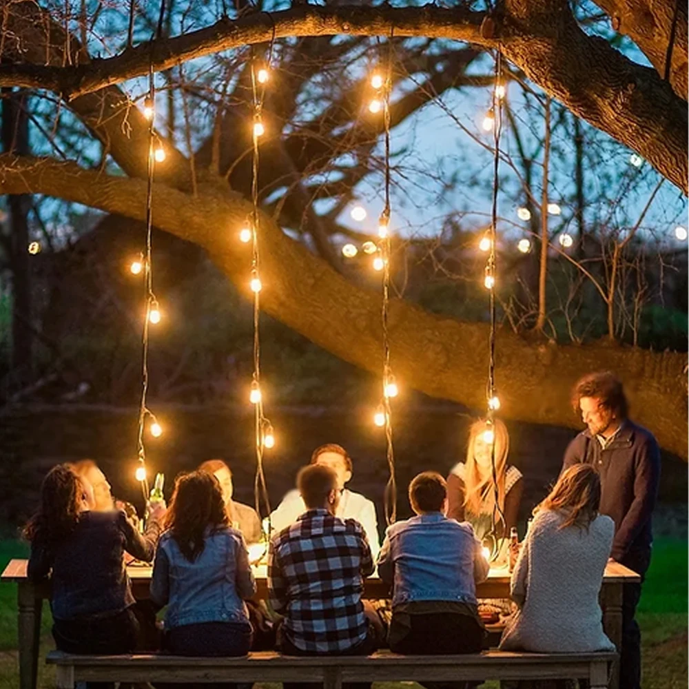 Girlanda Šviesų girlianda, dekoratyvinės LED lempos, 10 vnt. sodo žibintų, 10 cm, 5 m