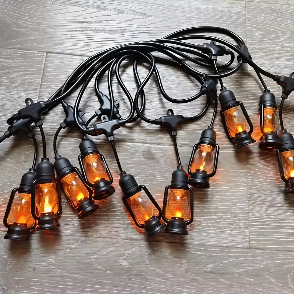 Girlanda Šviesų girlianda, dekoratyvinės LED lempos, 10 vnt. sodo žibintų, 10 cm, 5 m