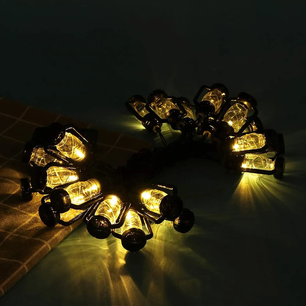 Girlanda Šviesų girlianda, dekoratyvinės LED lempos, 10 vnt. sodo žibintų, 10 cm, 5 m