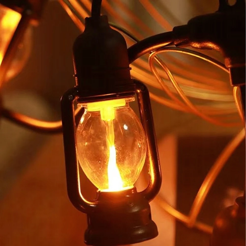 Girlanda Šviesų girlianda, dekoratyvinės LED lempos, 10 vnt. sodo žibintų, 10 cm, 5 m