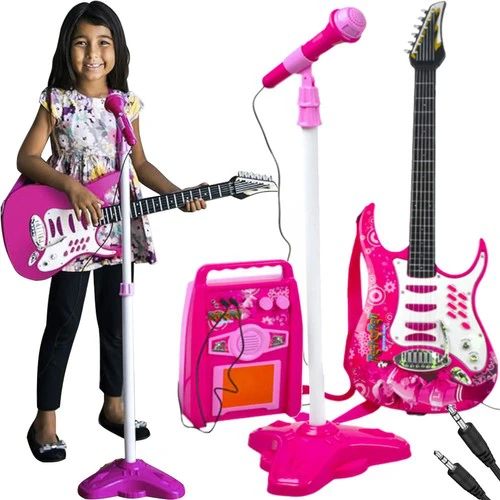 Kruzzel Gitara + mikrofonas + stiprintuvas rose 22407