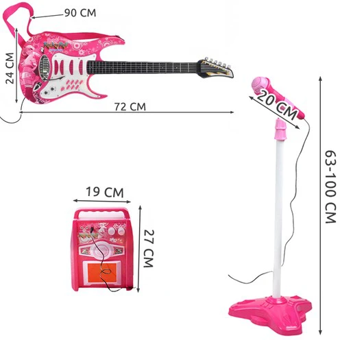 Kruzzel Gitara + mikrofonas + stiprintuvas rose 22407
