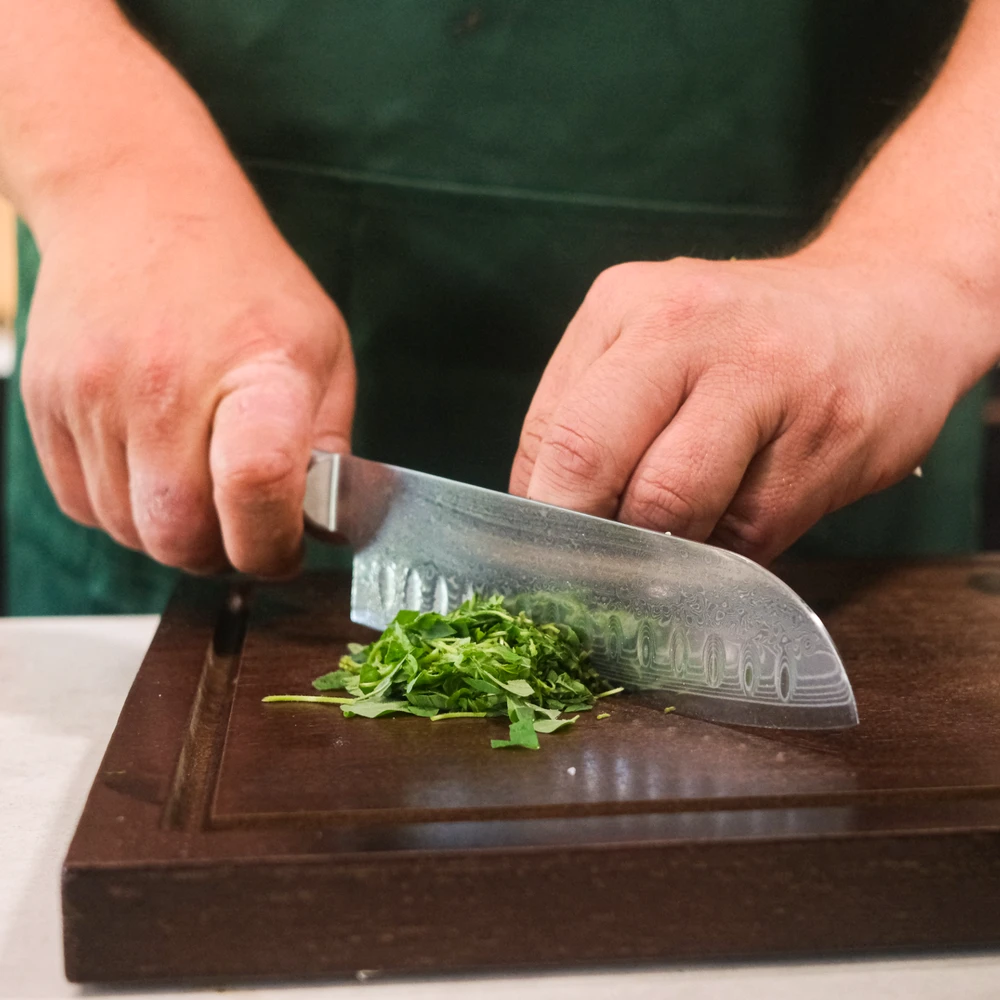 Gladkokken - Damascus Santoku Peilis - 18 cm Ašmenys