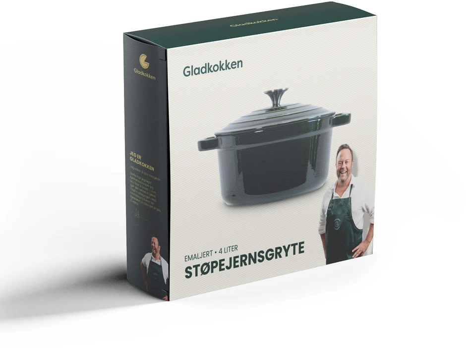Gladkokken - Ketaus puodas su dangčiu - Tamsiai žalia - Ø24 cm