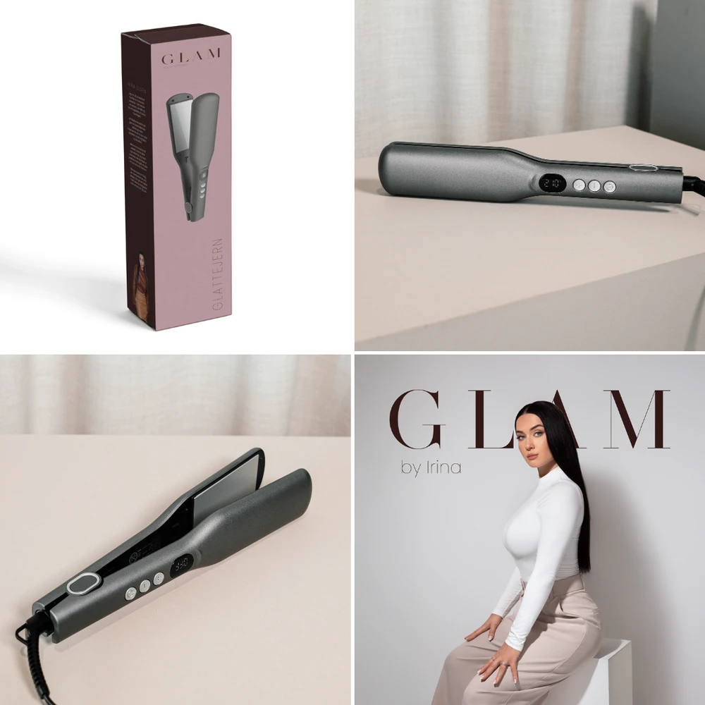 GLAM By Irina - GLAM plaukų tiesintuvas - platus