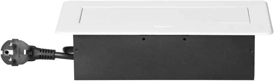 Orno Gniazda Baldų lizdai, įleidžiami į stalviršį, su plokščiu frezuotu kraštu, USB įkrovikliu ir 1,5 m laidu, 2x2P+Z, 2xUSB (A+C tipo; 3,6A), balti