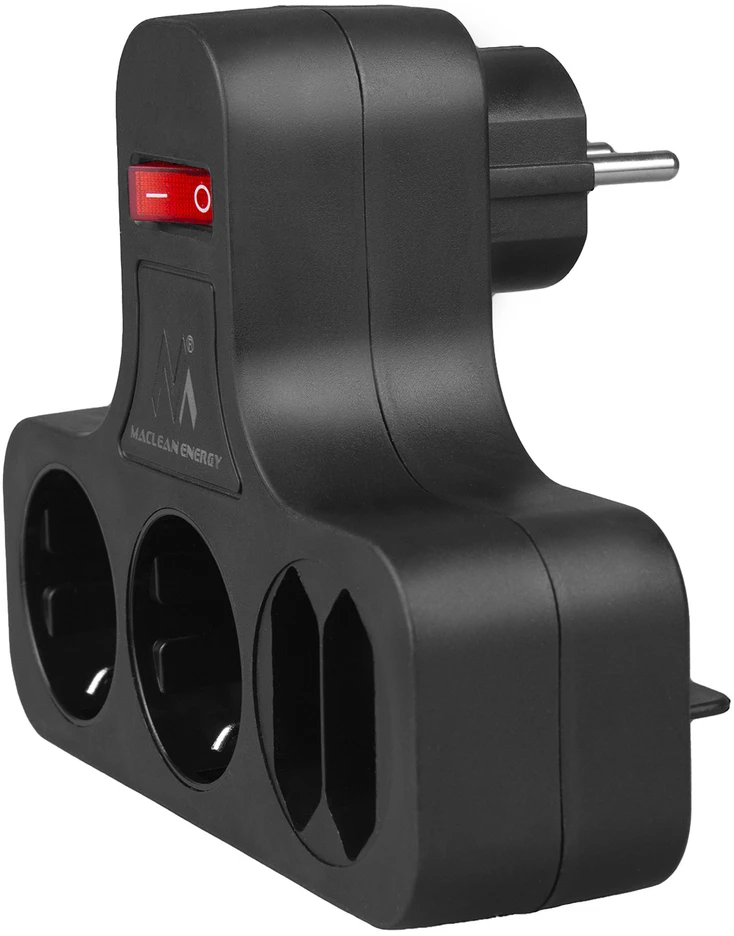 Gniazdko „Maclean“ keturgubas lizdas su jungikliu, stabilizavimo koja, schuko tipo, 2x2,5A, 2x16A, MCE224 G/B