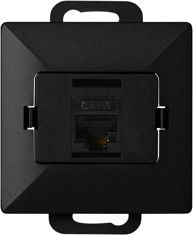Gniazdo Lizdas 1xRJ45 Cat5 Pearl lizdas, RJ45-5CAT/P1, juodas