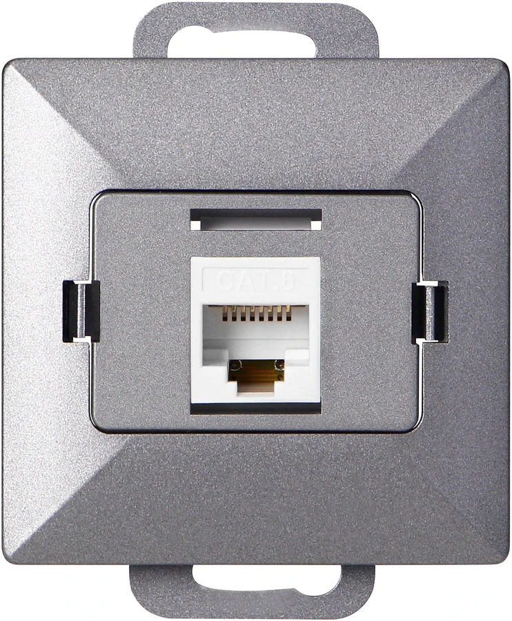 Gniazdo Antracito spalvos RJ45 Cat5 lizdas Pearl