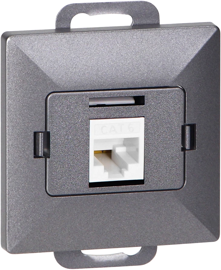 Gniazdo Antracito spalvos RJ45 Cat5 lizdas Pearl