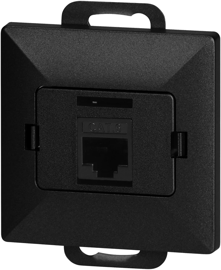 Gniazdo Lizdas 1xRJ45 Cat5 Pearl lizdas, RJ45-5CAT/P1, juodas