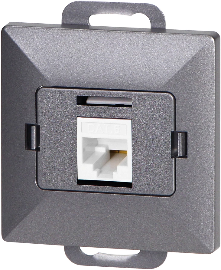 Gniazdo Antracito spalvos RJ45 Cat5 lizdas Pearl