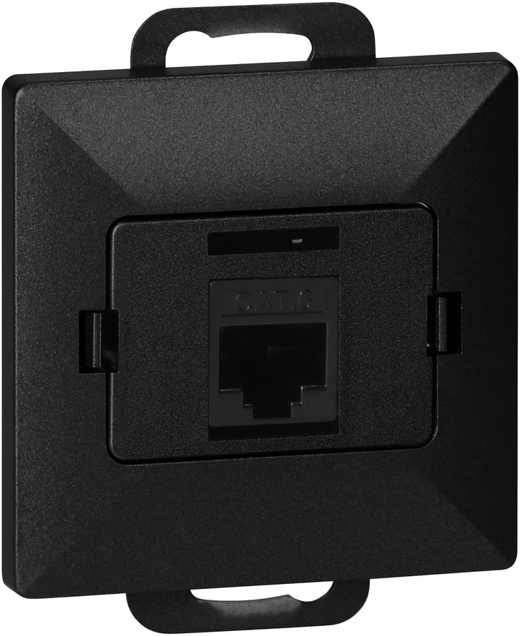 Gniazdo Lizdas 1xRJ45 Cat5 Pearl lizdas, RJ45-5CAT/P1, juodas