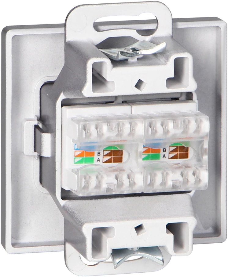 Gniazdo Antracito spalvos dviguba RJ45 Cat5 jungtis Pearl