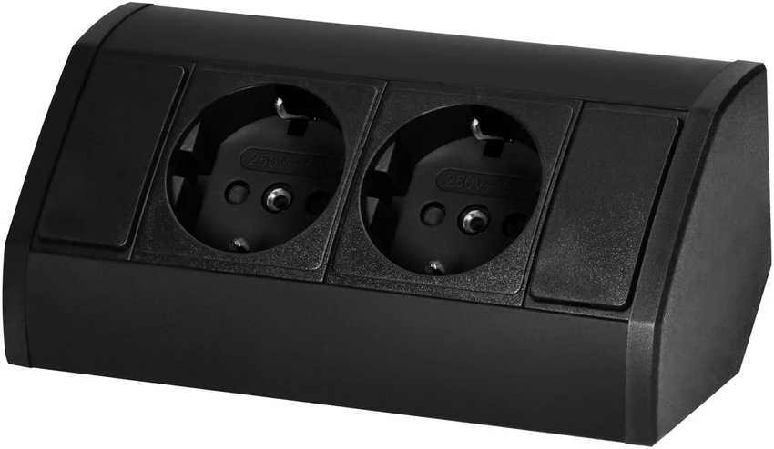Orno Lizdas Baldinis lizdas 2x2P+Z (Schuko), juodas