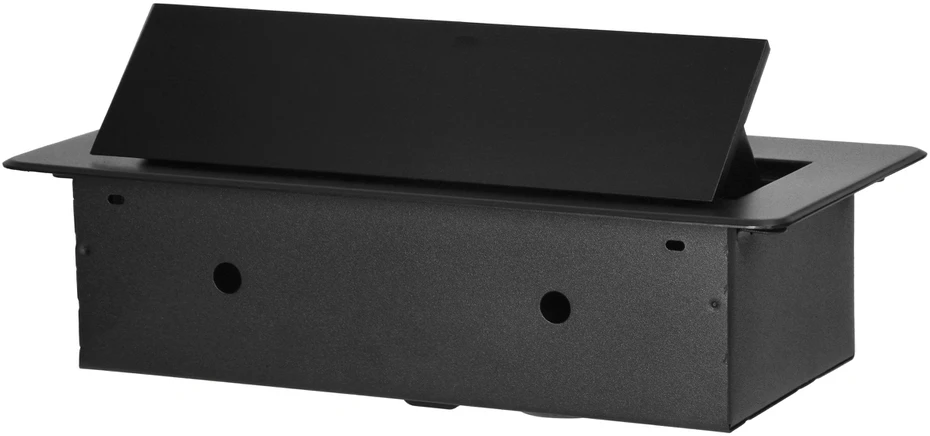 Orno Lizdas Baldinis lizdas, įleidžiamas į stalviršį, su plokščiu frezuotu kraštu ir USB įkrovikliu, 2x2P+Z, 2xUSB (A+C tipo; 3,6A), juodas