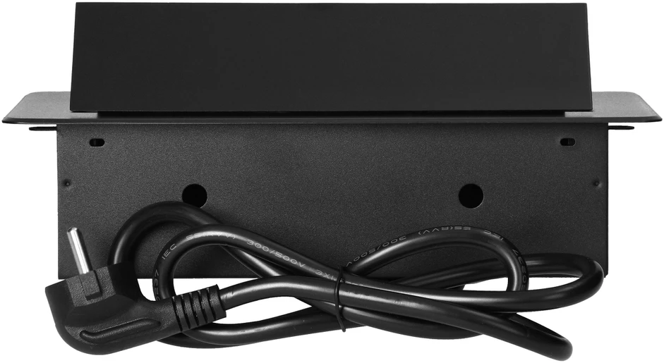 Orno Lizdas Baldinis lizdas, įleidžiamas į stalviršį, su plokščiu frezuotu kraštu, USB įkrovikliu ir 1,5 m laidu, 2x2P+Z (Schuko), 2xUSB (A+C tipo; 3,6A), juodas