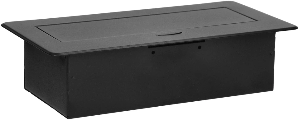 Orno Lizdas Baldinis lizdas, įleidžiamas į stalviršį, su plokščiu frezuotu kraštu ir USB įkrovikliu, 2x2P+Z, 2xUSB (A+C tipo; 3,6A), juodas