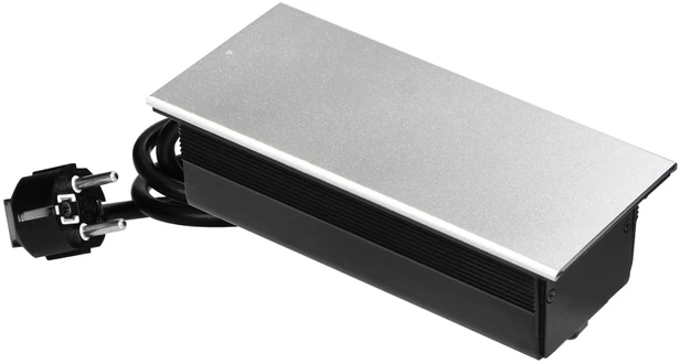 Orno Lizdas Baldinis lizdas su stumdomu dangteliu, 2x2P+Z (prancūziškas), USB A+C, sidabrinis