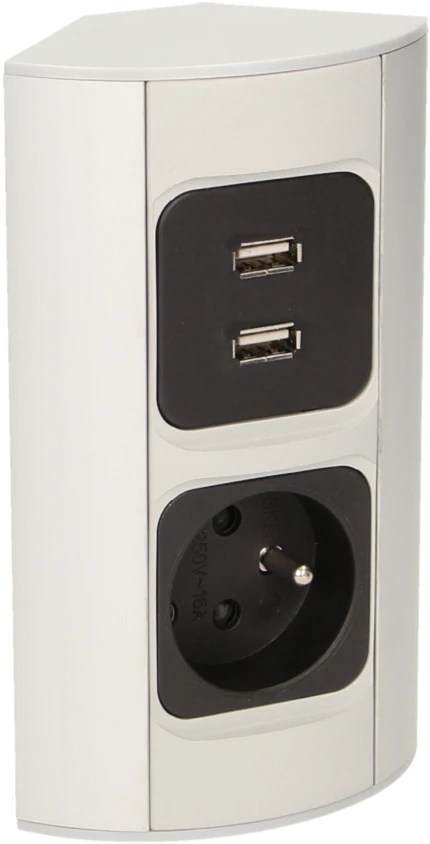Orno Lizdas Baldų lizdas 1x2P+Z, 2xUSB