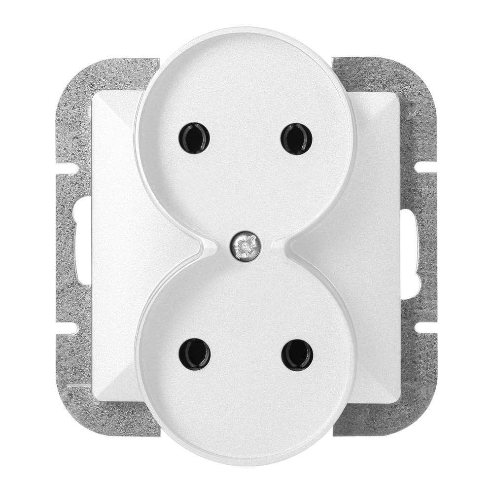 Gniazdo Lizdas Dvigubas kištukinis lizdas 2x2P Pearl, 16A, 250V, PT-5PR, baltas