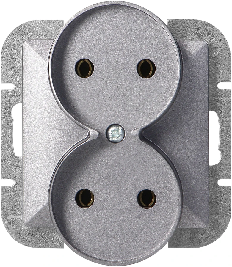 Gniazdo Lizdas Dvigubas kištukinis lizdas 2x2P Pearl, 16A, 250V, PT-5PR, antracito spalvos