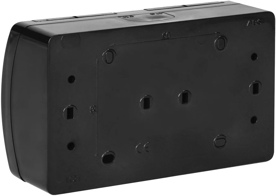 ORNO DVIGUBAS KIŠTUKINIS LIZDAS 2x2P+Z AQUATIC IP44 Juodas
