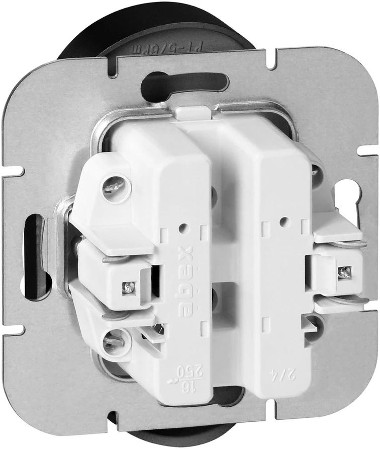 Gniazdo Lizdas Dvigubas kištukinis lizdas 2x2P+Z Pearl, 16A, 250V, PT-6 PR, juodas
