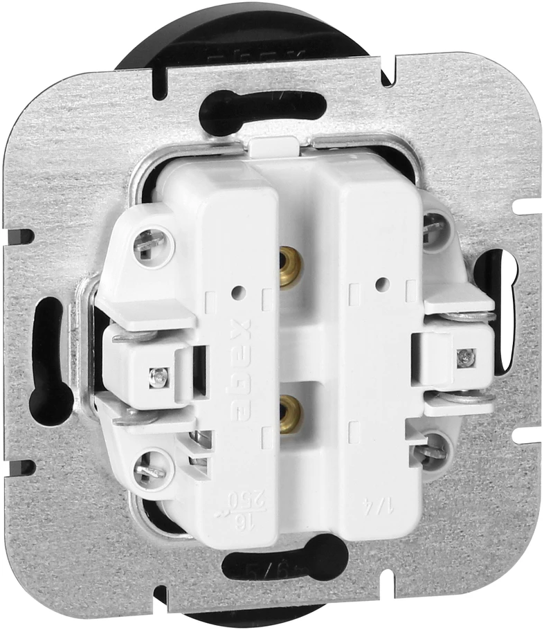 Gniazdo Lizdas Dvigubas kištukinis lizdas 2x2P+Z Onyx, 16A, 250V, PT-6OR, juodas