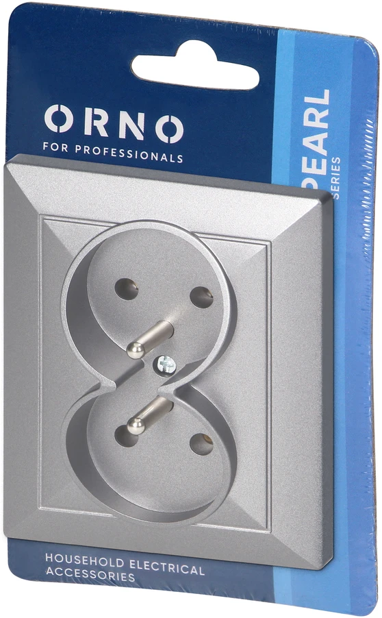 Gniazdo Lizdas Dvigubas kištukinis lizdas 2x2P+Z Pearl, 16A, 250V, PT-6 P, antracito spalvos