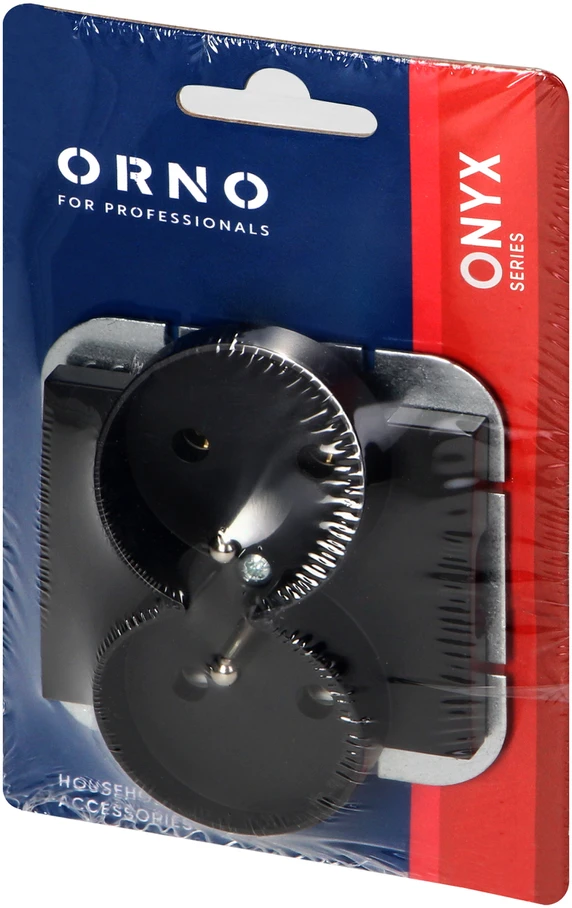 Gniazdo Lizdas Dvigubas kištukinis lizdas 2x2P+Z Onyx, 16A, 250V, PT-6OR, juodas