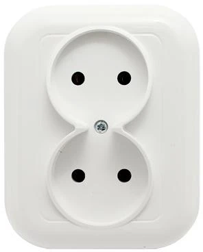 Gniazdo Lizdas Dvigubas lizdas be išvado 2x2p 16A, 250V, su ventiliatoriumi, baltas