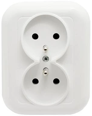 Gniazdo Lizdas Dvigubas lizdas be išvado 2x2p+Z 16A, 250V, su ventiliatoriumi, baltas