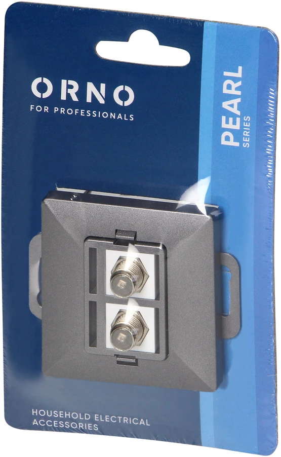 Gniazdo Dviguba antracito spalvos lizdų sistema Pearl, TV/F-F1/P2