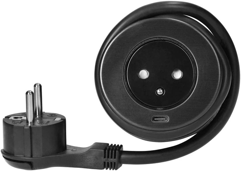 Orno Lizdas Įleidžiamas lizdas 2P+Z su „EasyEject“ sistema, USB 3.0, 1,5 m + USB adapteris