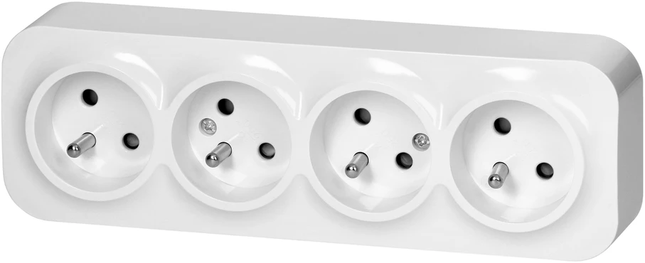 Orno Lizdas Keturgubas „ToDo“ lizdas 2P+Z IP20, 16A, 230V AC, baltas