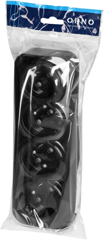 Orno Lizdas Keturgubas „ToDo“ lizdas 2P+Z IP20, 16A, 230V AC, juodas