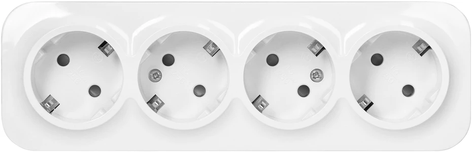 Orno Lizdas Keturgubas „ToDo“ lizdas 2P+Z Schuko IP20, 16A, 230V AC, baltas