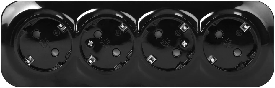 Orno Lizdas Keturgubas „ToDo“ lizdas 2P+Z, Schuko IP20, 16A, 230V AC, juodas