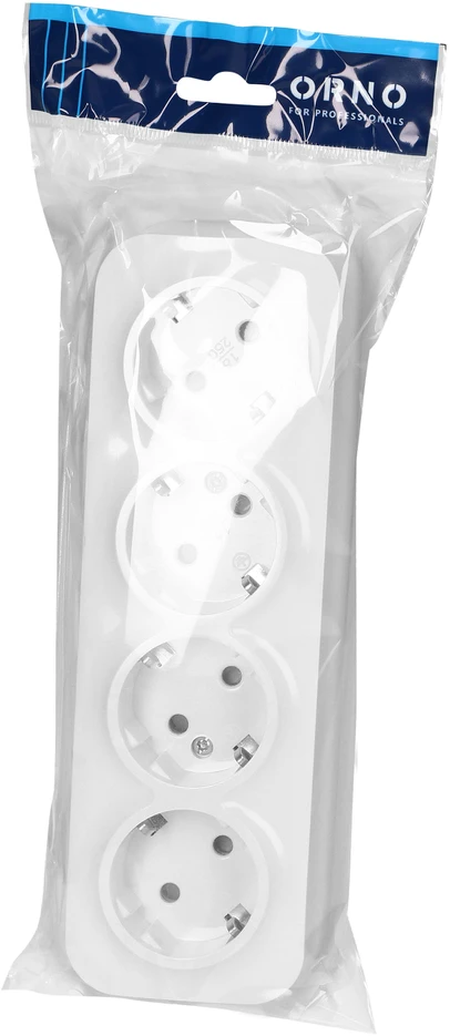 Orno Lizdas Keturgubas „ToDo“ lizdas 2P+Z Schuko IP20, 16A, 230V AC, baltas