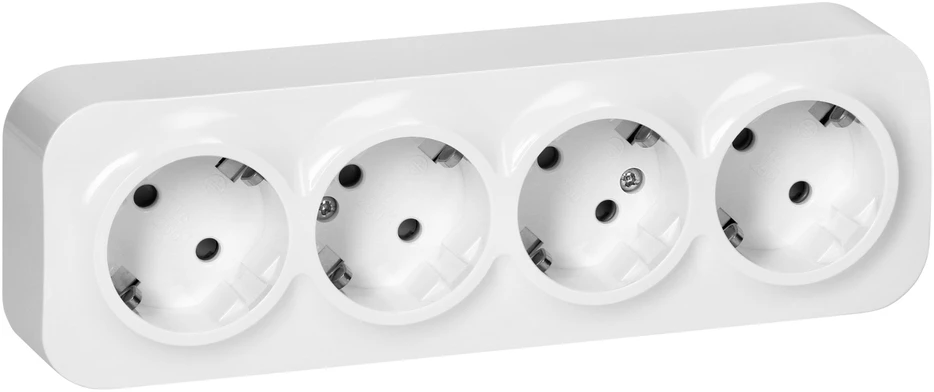 Orno Lizdas Keturgubas „ToDo“ lizdas 2P+Z Schuko IP20, 16A, 230V AC, baltas